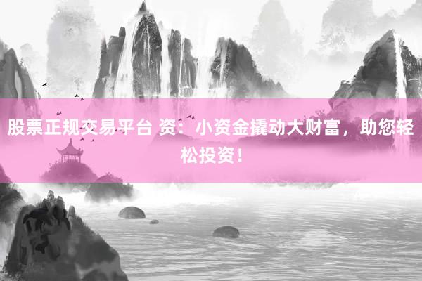 股票正规交易平台 资：小资金撬动大财富，助您轻松投资！