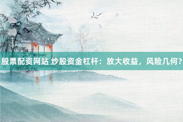 股票配资网站 炒股资金杠杆：放大收益，风险几何？