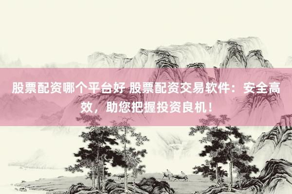 股票配资哪个平台好 股票配资交易软件：安全高效，助您把握投资良机！