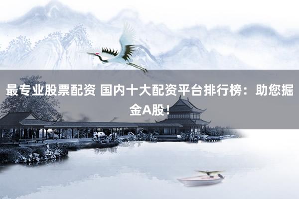 最专业股票配资 国内十大配资平台排行榜：助您掘金A股！