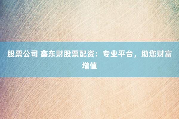 股票公司 鑫东财股票配资：专业平台，助您财富增值