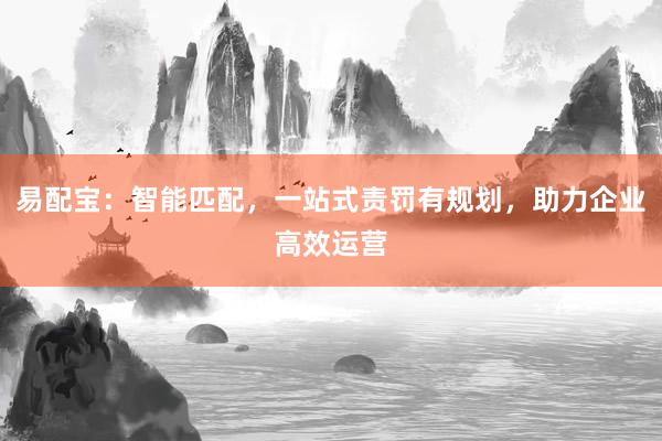 易配宝：智能匹配，一站式责罚有规划，助力企业高效运营
