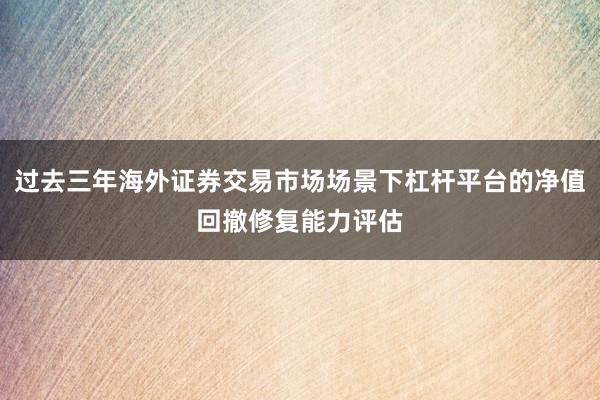 过去三年海外证券交易市场场景下杠杆平台的净值回撤修复能力评估