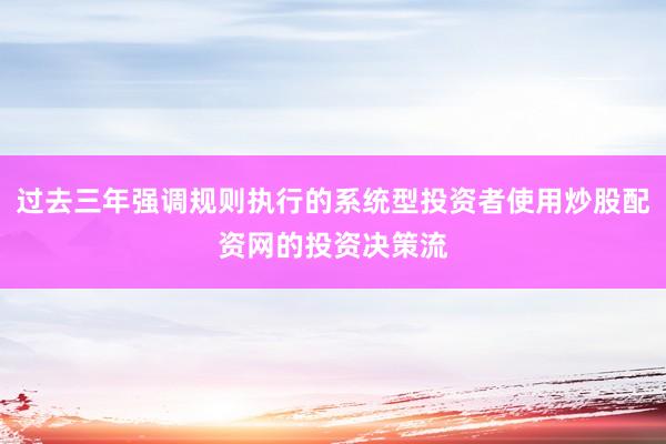 过去三年强调规则执行的系统型投资者使用炒股配资网的投资决策流
