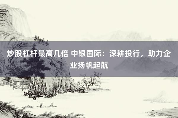 炒股杠杆最高几倍 中银国际：深耕投行，助力企业扬帆起航