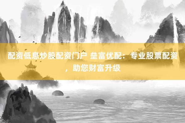 配资低息炒股配资门户 垒富优配：专业股票配资，助您财富升级